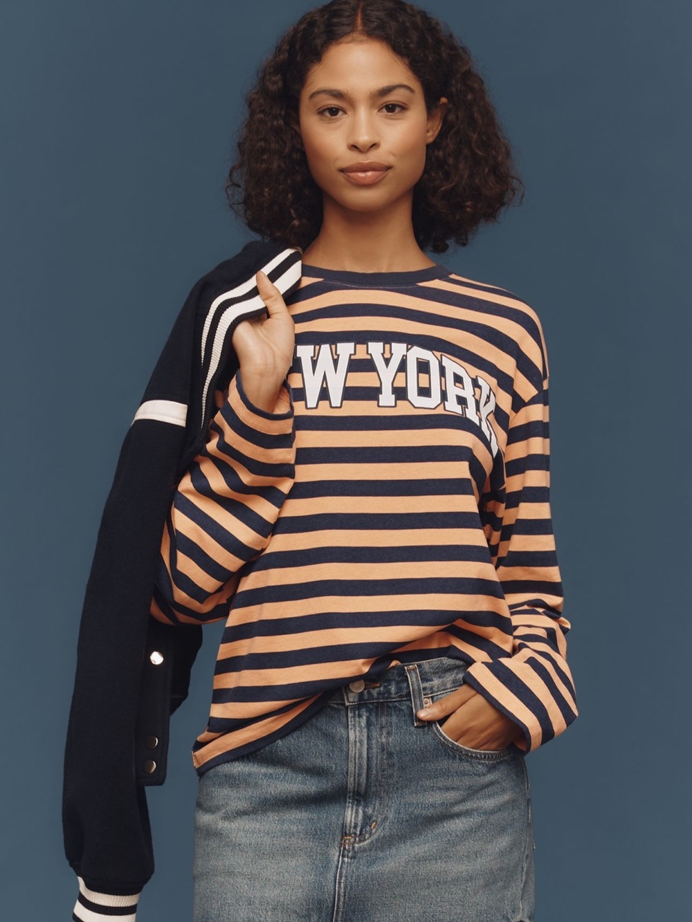 Anthropologie Long-Sleeve Stripe City Top